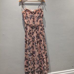 Heartloom ruffled floral pink maxi dress
